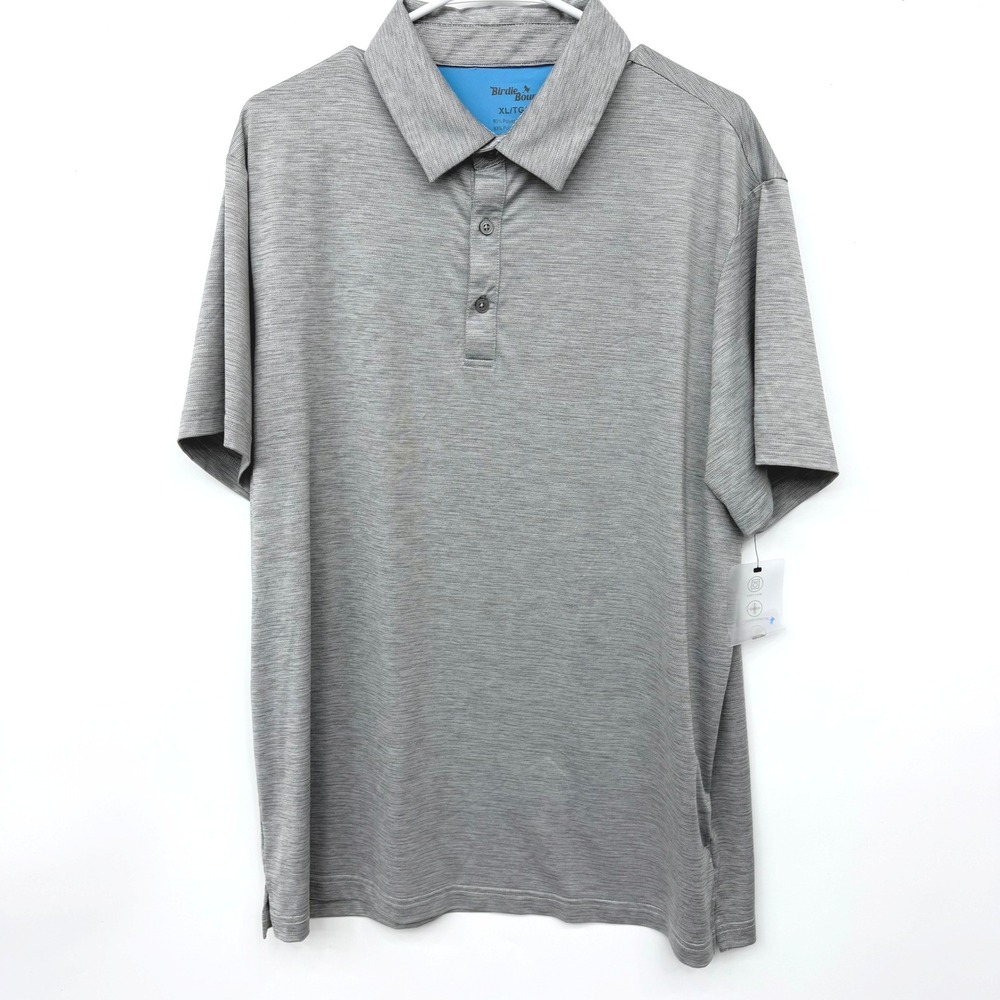 Birdie Bound Golf Polo Shirt Mens XL Gray New Performance Short Sleeve UV